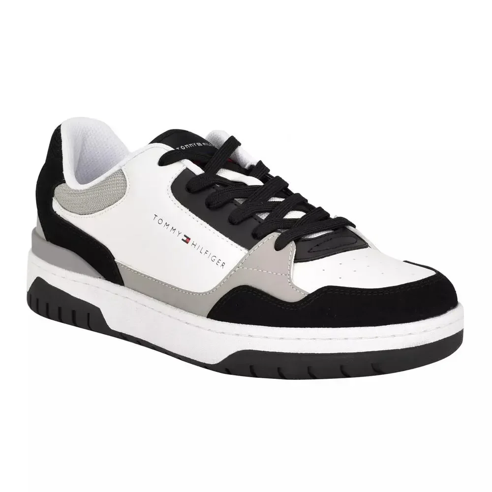 Tommy Hilfiger Men Novian Low Top Fashion Sneaker Size US 12M Black White Gray